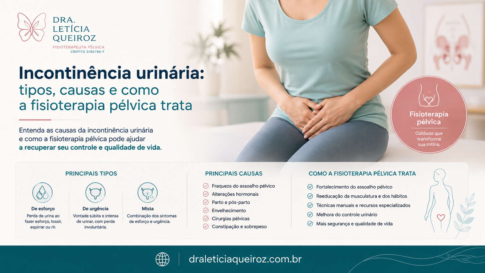 Incontinência urinária: tipos, causas e como a fisioterapia pélvica trata