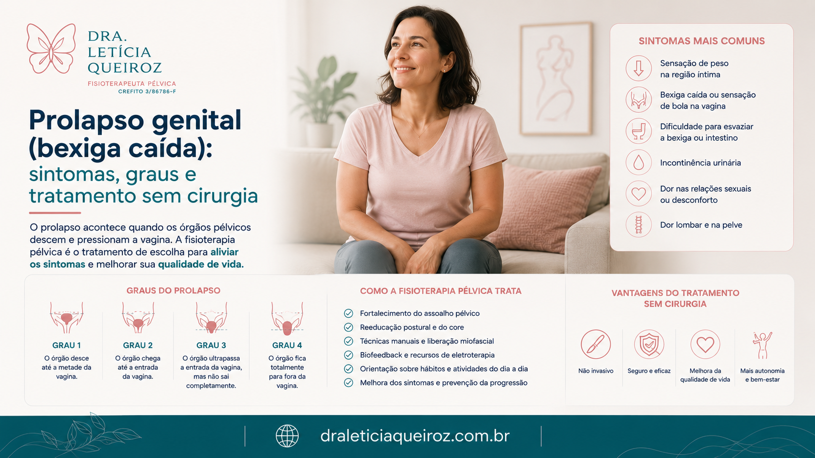 Prolapso genital (bexiga caída): sintomas e tratamento sem cirurgia